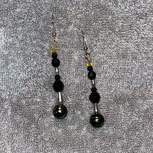 Elegant Black Beaded Earrings